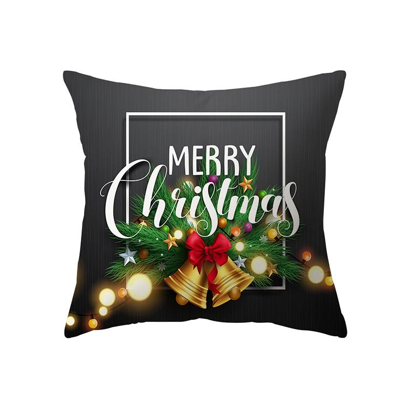 Merry Christmas Santa Claus Print Pattern Cushion Cover Home Living Room Sofa Decoration Square Pillow Pillow Cover
