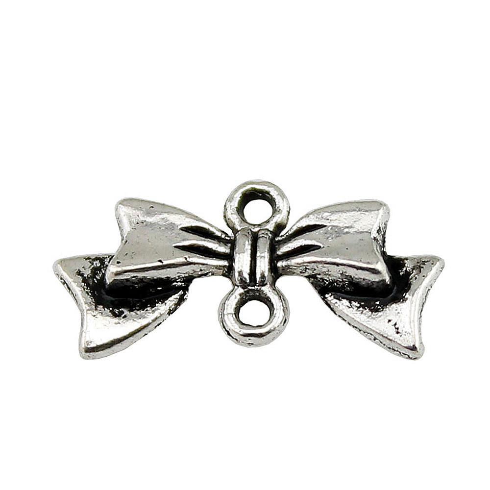 Double Hole Bow Connectors Cute Ribbon Charms For Earring And Bracelet Making
