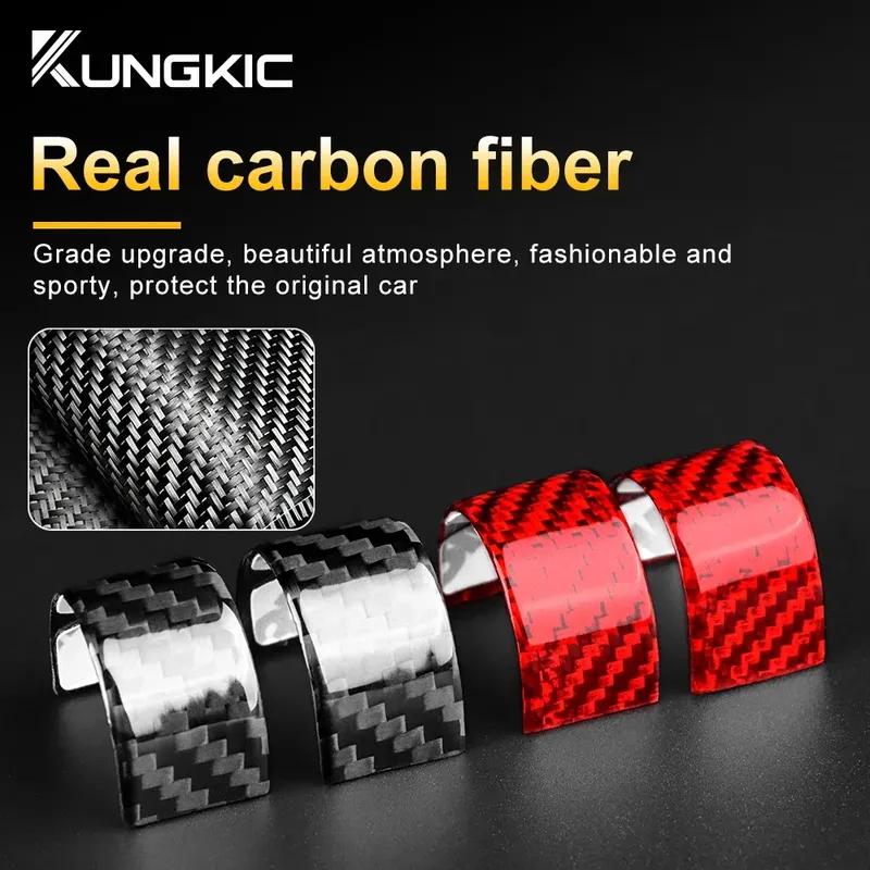 For Fiat 500 Abarth 595 695     Real Hard Carbon Fiber Trim Sticker Car Steering Wheel Ring Accessories