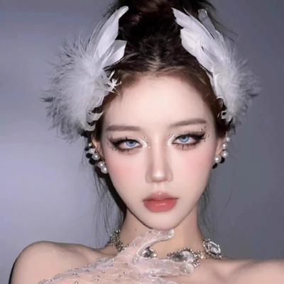 1 paio di fermagli per capelli con piume bianche stile balletto, perle finte, fermagli per capelli con piume di cigno artificiale per donne, ragazze, matrimonio, sposa, moda, copricapo