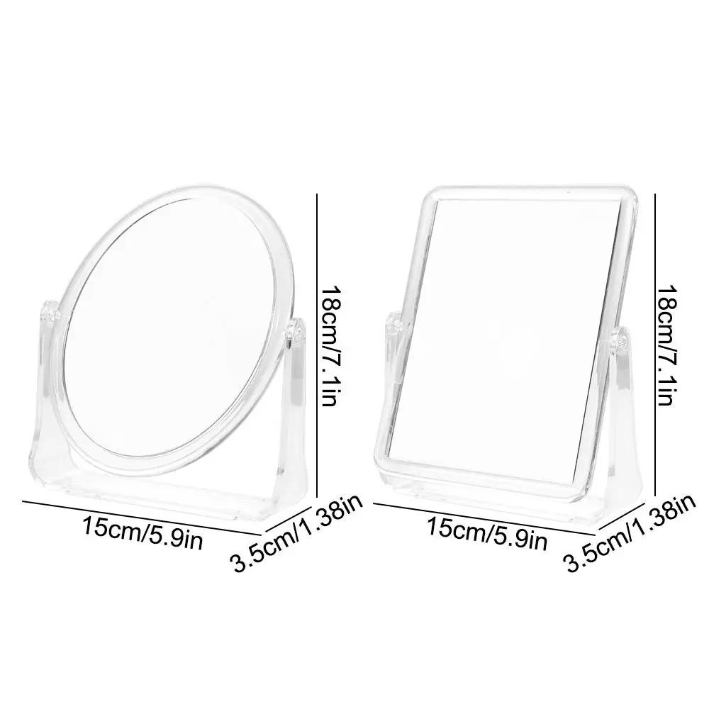 Foldable Desktop Makeup Mirror 360 Degree Rotating Princess Mirror Portable With Stand Square Round Mirror Home