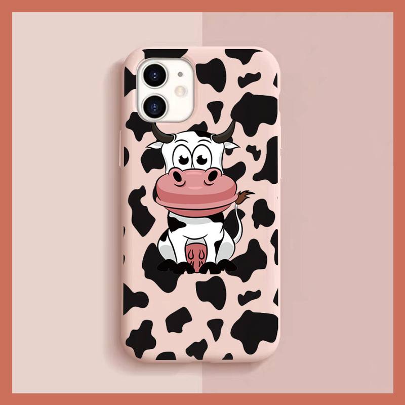 Cute Cartoon Milk Cow Phone Case for iphone 13 11 12 mini pro max 7 8 plus 6 6s x xs max xr shell