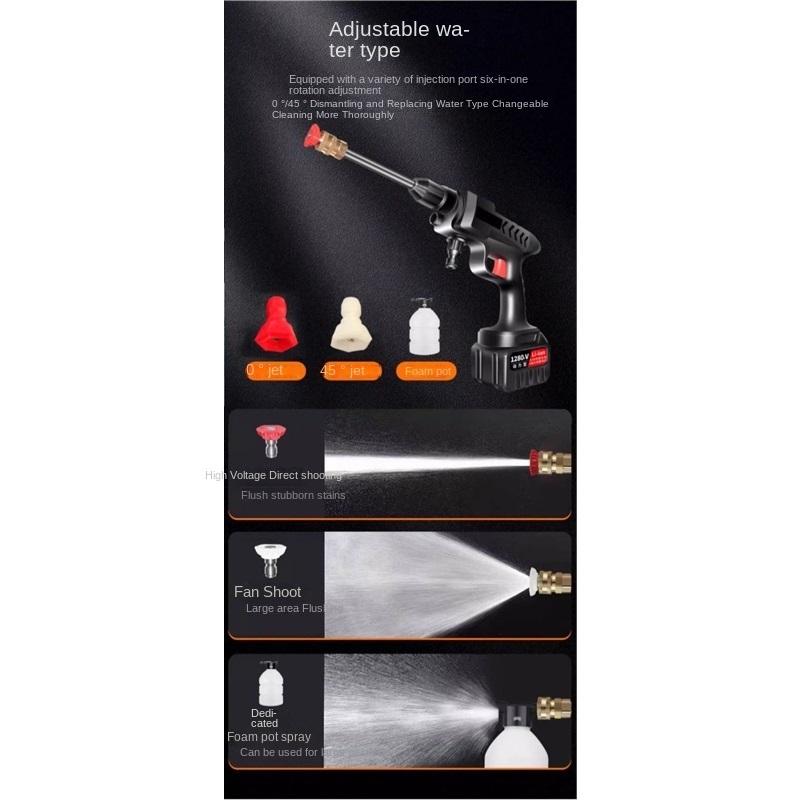 Kablosuz araba yıkama ev tipi yüksek basınçlı lityum pil artefaktı taşınabilir şarj 12 su tabancası araba yıkama makinesi su pompası ilaç