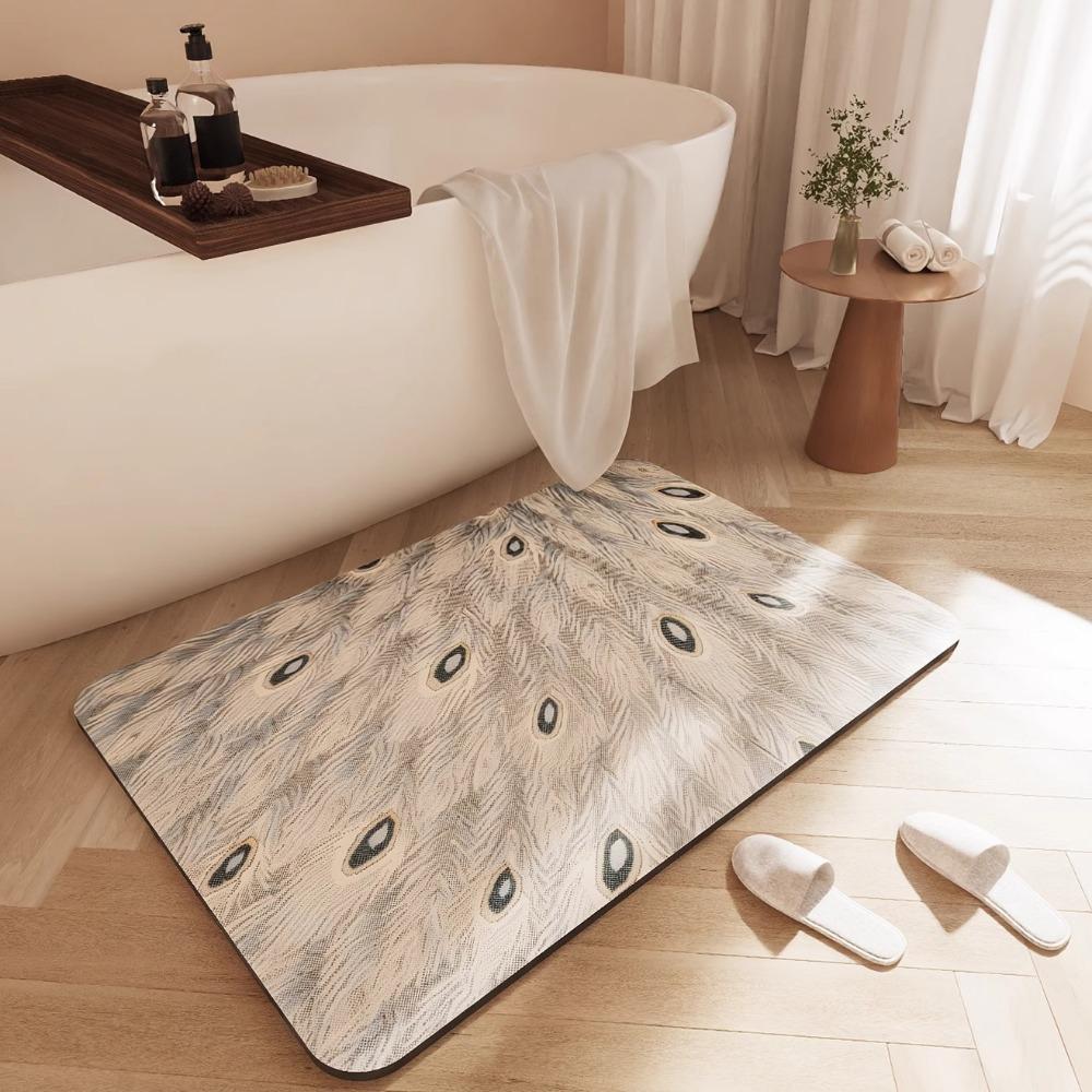 2 peças de tapete absorvente de lama diatomácea macia para banheiro, tapete de secagem rápida, tapete antiderrapante
