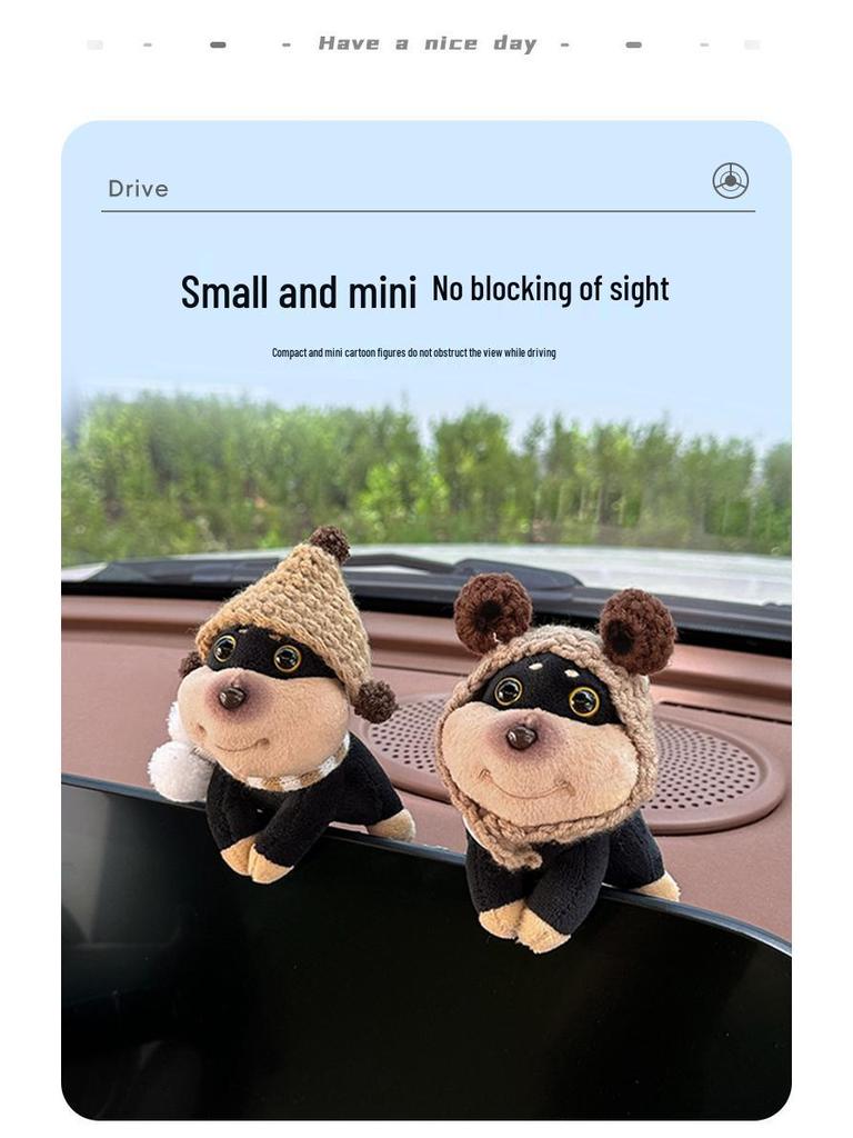 Creative Bee Dog Car Ornament: Cute Figurine for Center Console Decoration