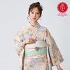 Kimono Yukata Haibara Kogiku Navy Blue Coral Color Yukata Single Item HAIBARA [Kyoto Yuzen] (Coral Color)