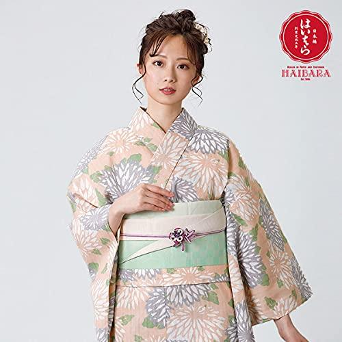 Kimono Yukata Haibara Kogiku Navy Blue Coral Color Yukata Single Item HAIBARA [Kyoto Yuzen] (Coral Color)