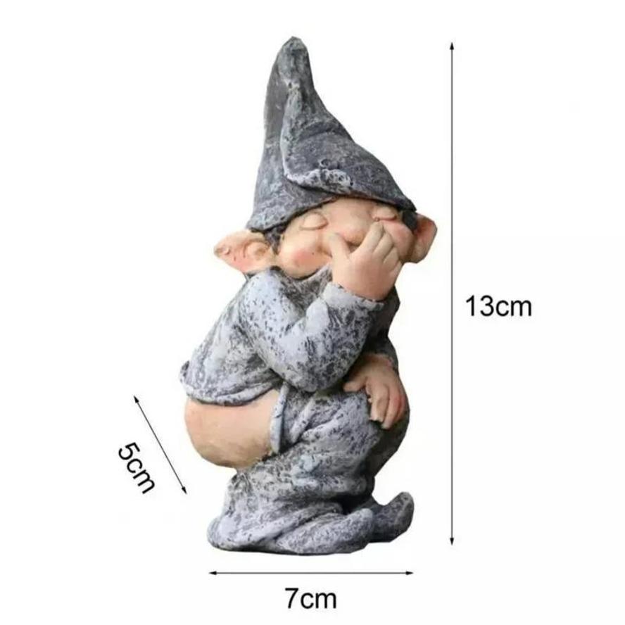 1 Pcs Funny Gnome Statue Garden Decoration Dwarf Taking A Shit Ornament Home Courtyard Lawn Decoration Resin Crafts