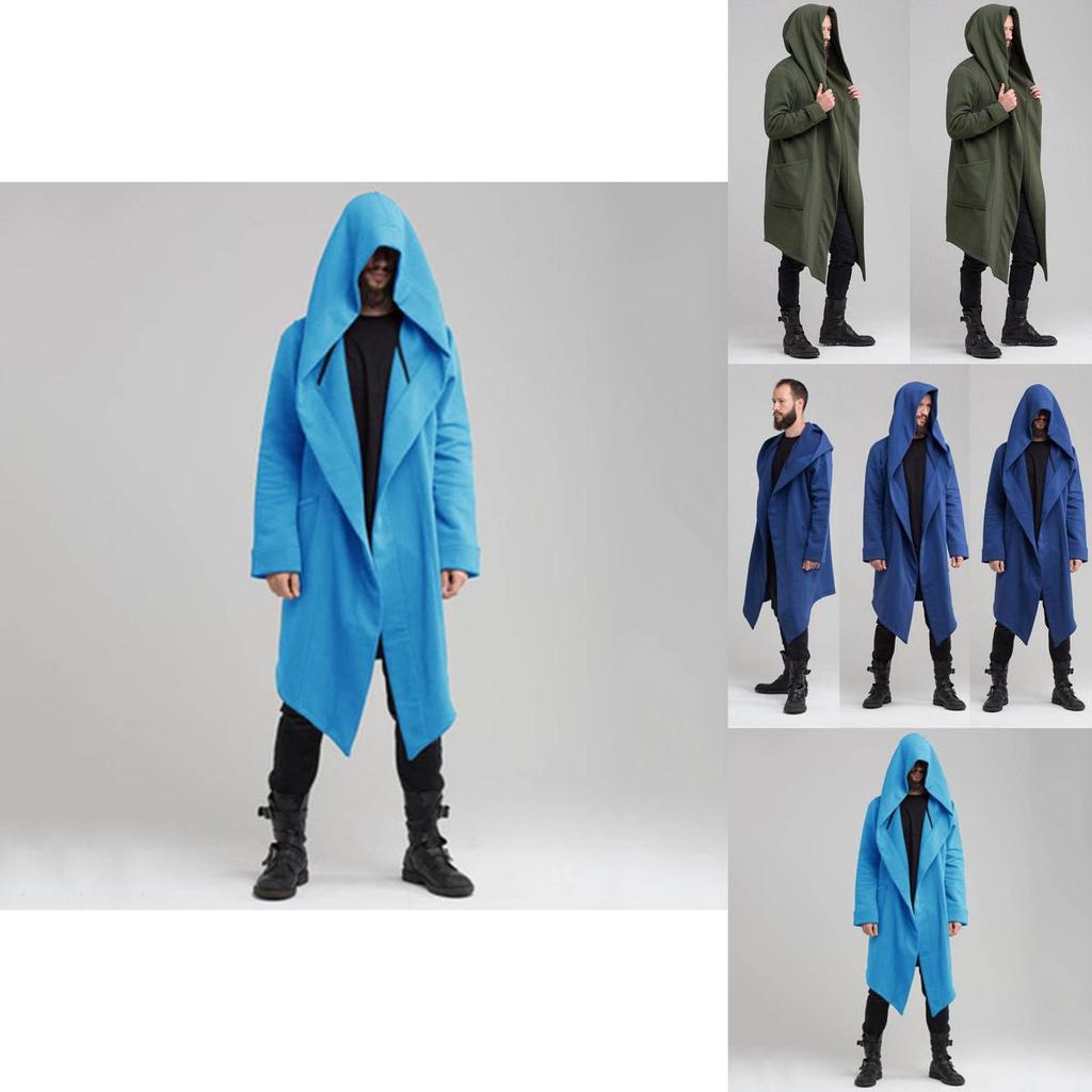 Men's Autumn Oversize Coat Long Sleeve Hooded Cloak Jacket Casual Solid Cardigan For Ultimate Comfort And Style