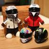 Motorcycle Bear Plush Toy - Internet Celebrity Helmet Design, Cute Rally Bear Tail, Perfect Gift for Boyfriends