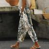 Women's fashion printed drawstring pocket elastic waist casual pants