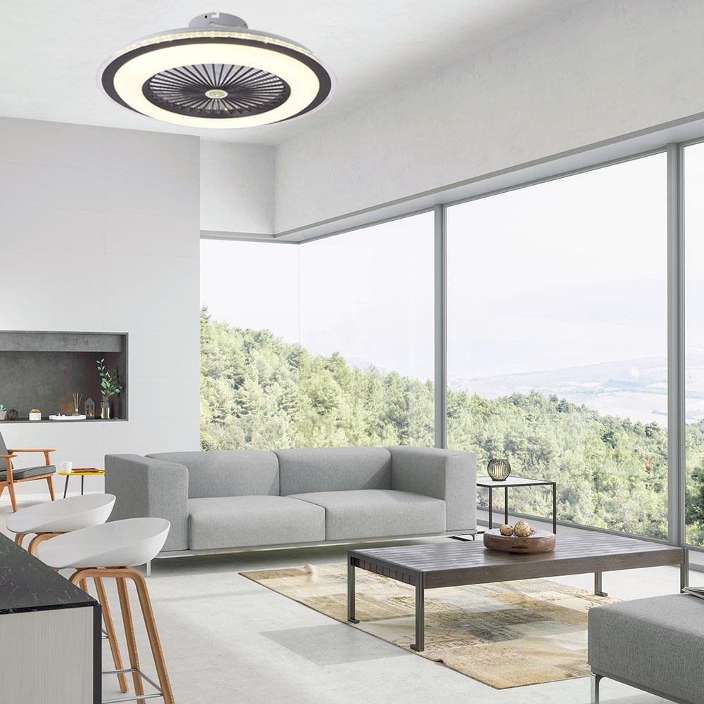 220V LED Remote Control Ceiling Fan Lamp 3 Colors Dimming for Living Room Children Bedroom