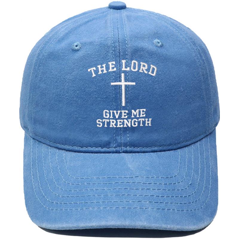 The Lord gave me strength embroidered baseball cap vintage casual visor for men and women