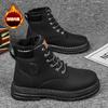 Winter Men Boots Casual High Top Boots Outdoor Waterproof Leather Boot Plush Warm Cotton Shoes Winter Snow Boots for Men