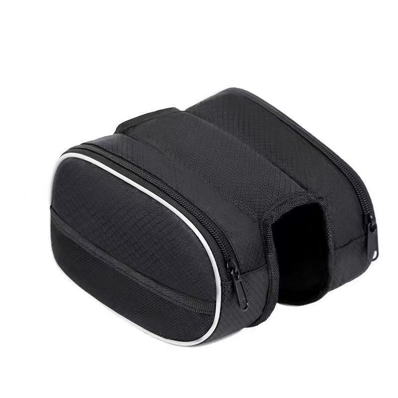 Bicycle Front Beam Bag High Capacity Waterproof With Reflective Strip Bike Frame Bag Road Cycling Upper Pipe Storage Bag