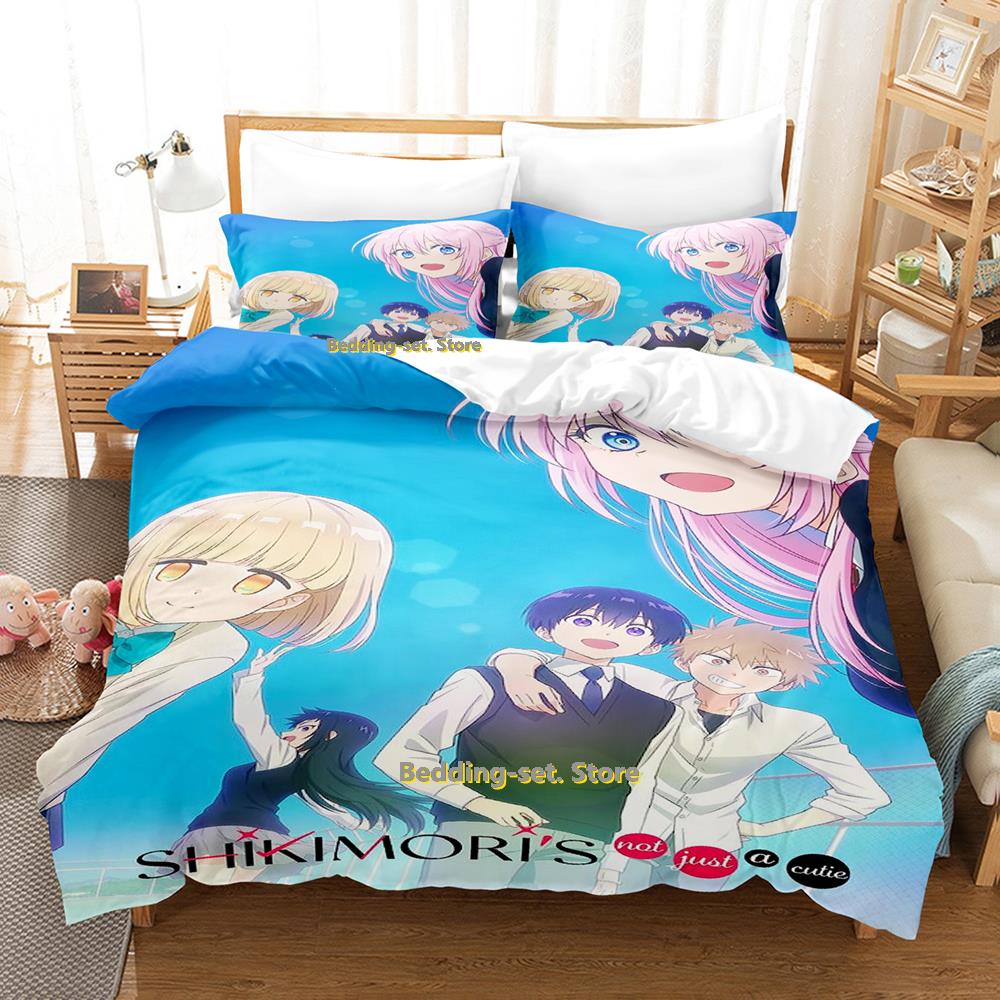 New Shikimori's Not Just A Cutie Bedding Set Cartoon Anime three-piece Set Adult Kid Bedroom Duvetcover Sets Camas Dormitorio