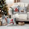 Christmas Theme Cushion Pillowcase Printed Polyester 45X45Cm Throw Pillowcover Decorative Sofa Cushion Pillowslip Home Decor