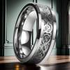 Men's 8mm Retro Titanium Steel Ring: Light Luxury, Niche Design