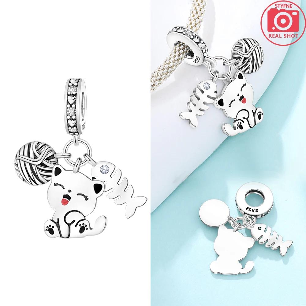 Rotating Cute Claw Pendant Copper Colors Charm Beads Fit Original Charms Bracelet Beads For Women Jewelry Making Gifts