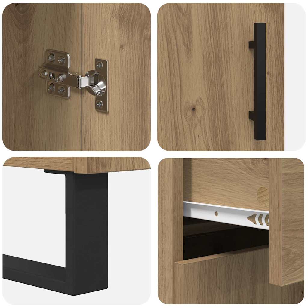 Highboard with Drawers 2 pcs Artisan Oak 69.5 x 34 x 180 cm