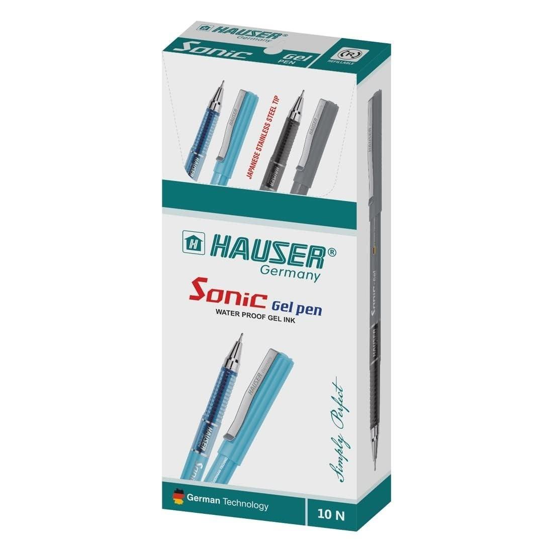 

@ Hauser Sonic Gel Pen Blue & Black Ink 10 Pcs Zr-8051-60%Off
