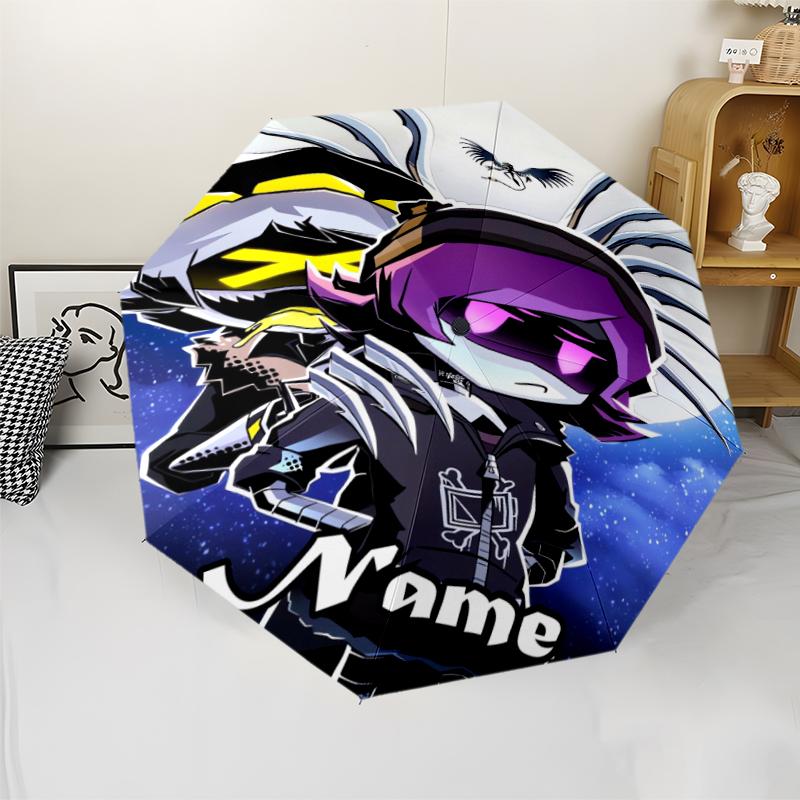 Custom Name Murder Drones Theme Automatic Umbrella, Lightweight & Portable, 8 Rib, Perfect for Outdoor Travel, Birthdays, Christmas, Gifts.