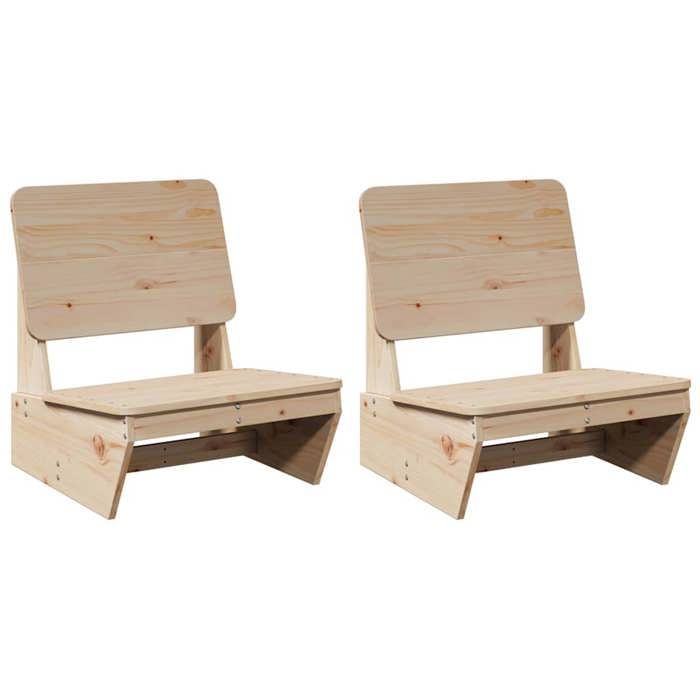 VidaXL Chaises de jardin lot de 2 60x64x70,5 cm bois massif de pin, siège de jardin, chaise d'extérieur, chaise de balcon, 859312