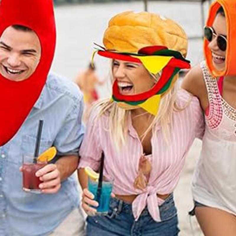 Whimsical Cotton Hamburger Headwear Themed Party Photo Props Costume Decors For Roleplay Event Family Bonding Activity