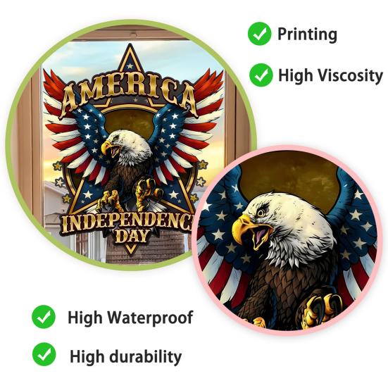 Verwijderbare raamsticker met Amerikaanse vlag (Ballad Eagle), patriottische, waterdichte, statische raamsticker voor Onafhankelijkheidsdag (4 juli), decoratie voor thuis, kantoor of winkel.