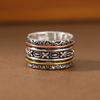 Bohemian Retro Ethnic Style Vintage Carved Ring Copper Material Women Niche Ring For Daily Matching