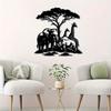Arte da Parete in Metallo Animali Safari Africani Bianco Nero Elefante Giraffa Zebra Silhouette Ferro Decorazione Regalo di Halloween Arredamento Studio Casa