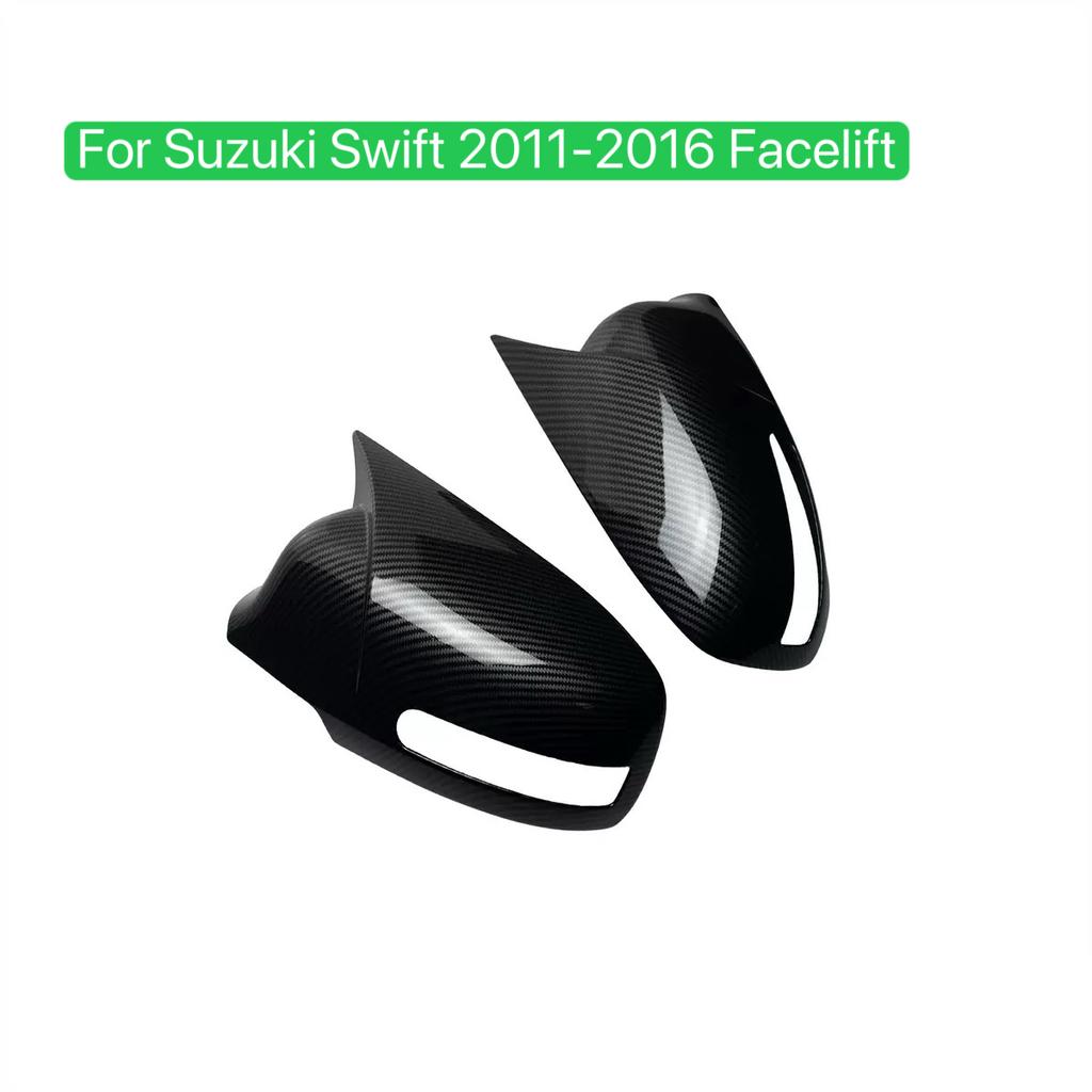 Car  Rearview Side Mirror Cover Fit For Suzuki Swift 2005-2012 2013 2014 2015 2016   Wing Cap Rear View Case Trim Carbon Fiber