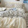 Pastoral Retro French Lace Skin-friendly Bubble Gauze Washed Cotton 4-Piece Bed Set - Su Jin Series