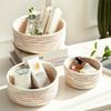 Home Simple Woven Storage Basket: Desktop Organizer for Stationery, Cosmetics, & Jewelry; Small Woven Basket.