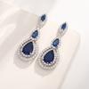 Luxury Full Paved Zircon Teardrop Earrings For Women Super Sparkly Elegant Studs For Evening Party High End Jewelry