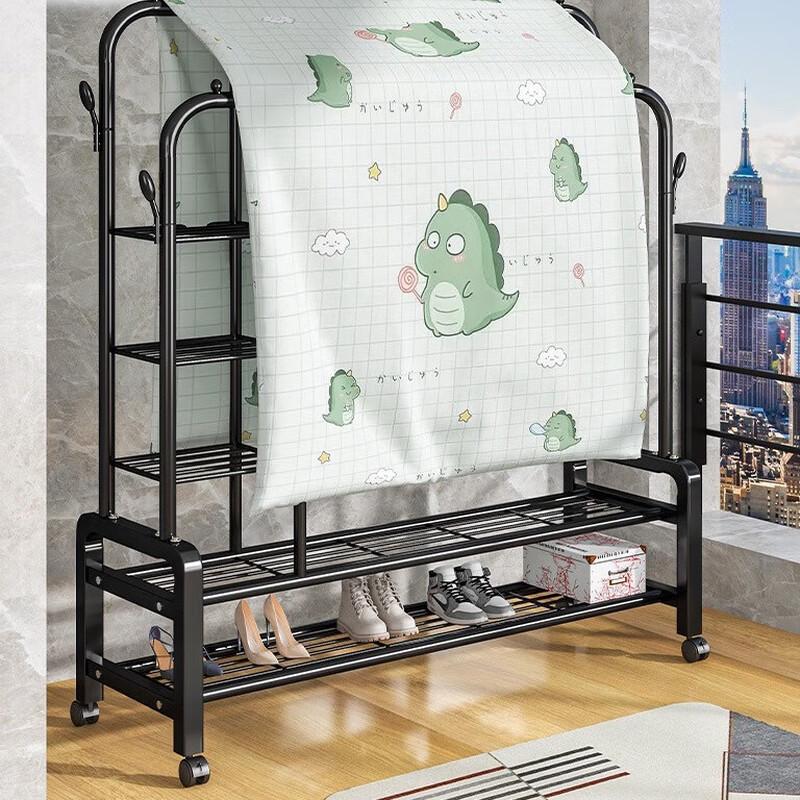 Floor-standing Double-Pole Clothes Drying Rack
