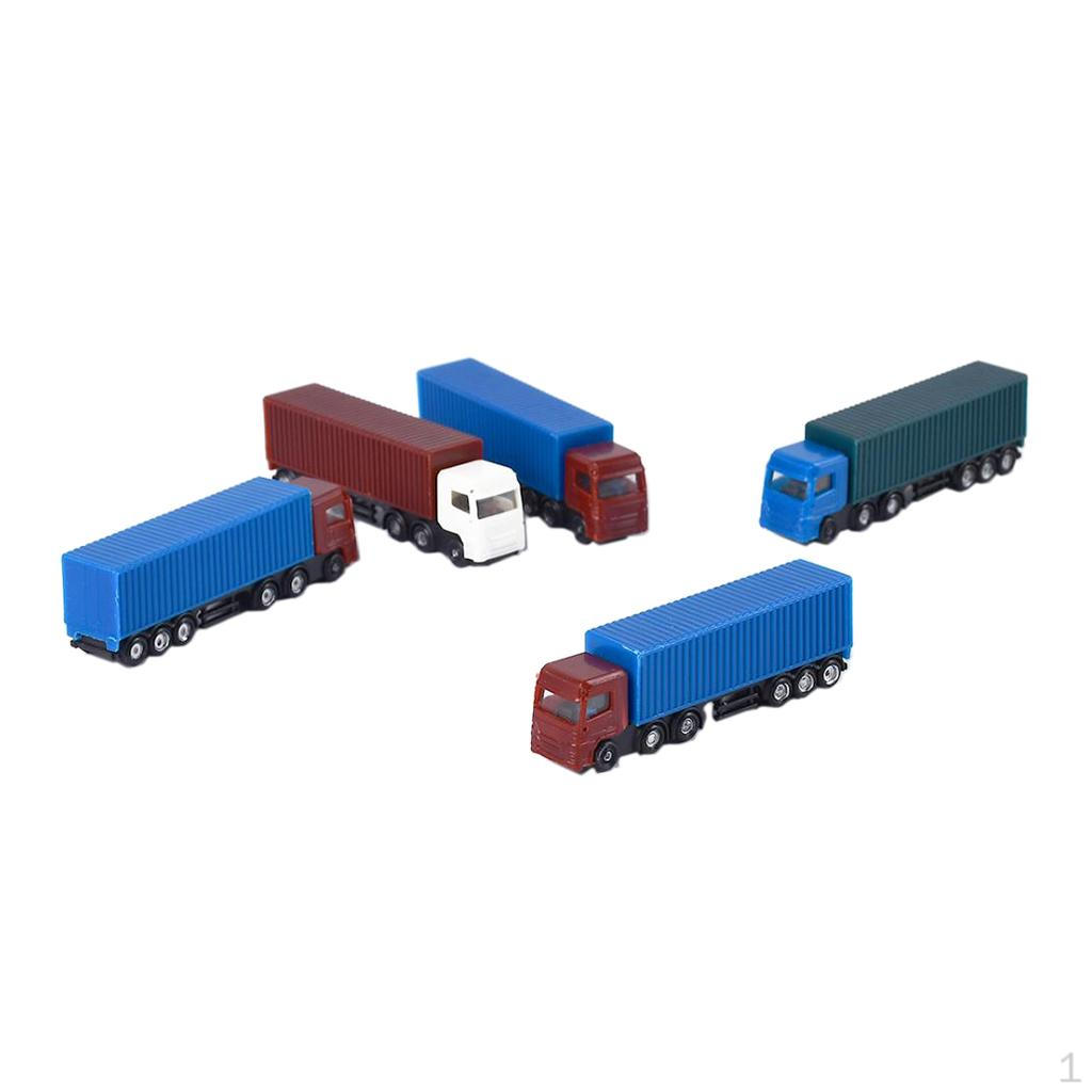 

5PCS 1:200 Scale Miniature Container Truck Model Diorama Accessories