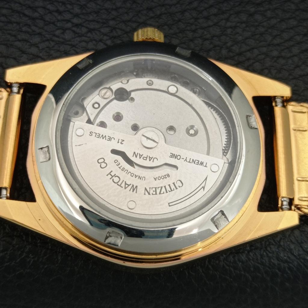 VINTAGE CITIZEN AUTOMATIC 8200 REFURBISHED JAPAN MENS BROWN DIAL WATCH a445336-1