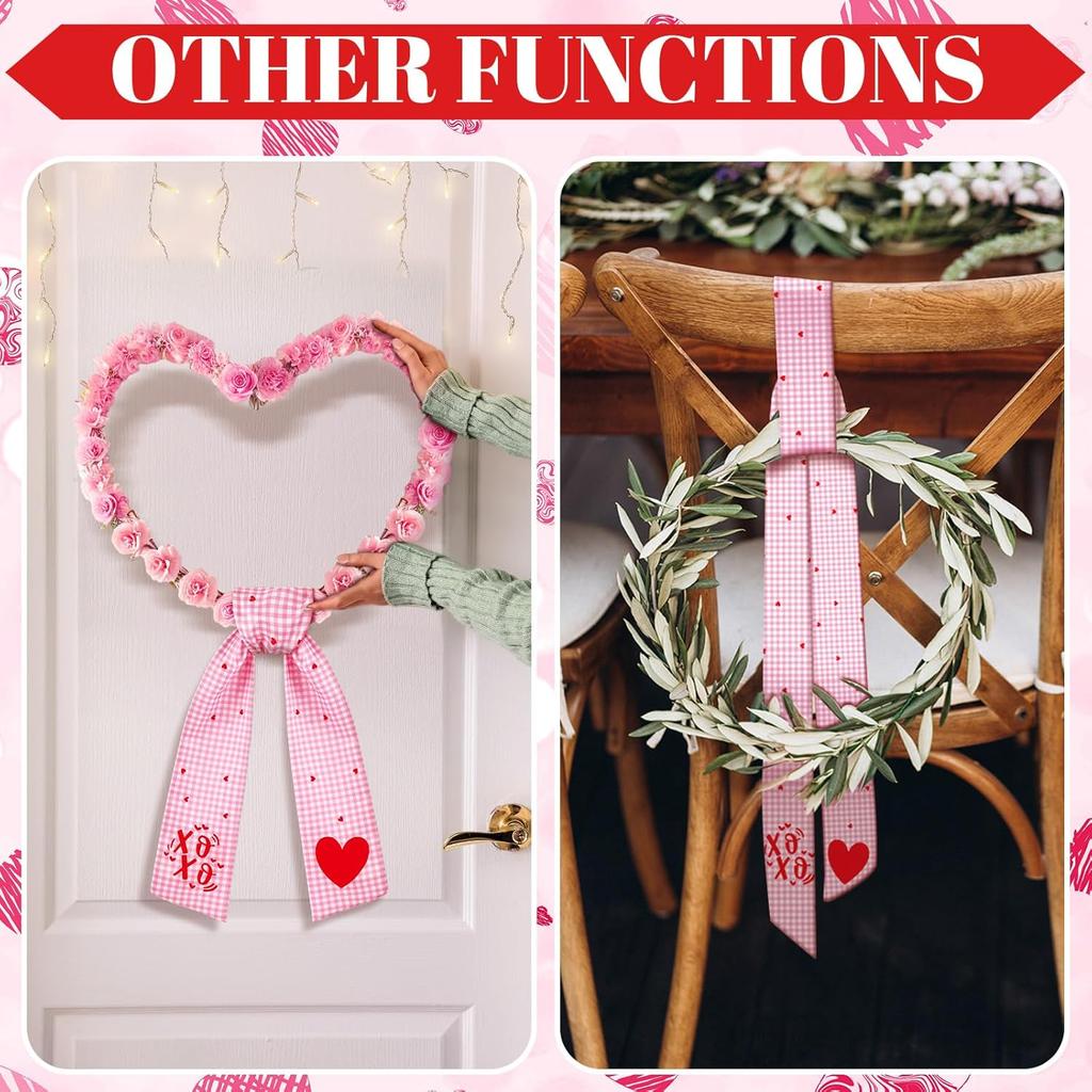 VitalCozy Wreath Sash for Front Door Wreath Satin Sash for Embroidery Monogram Garland Ribbon Accessories Xmas Party Yard Doorway Indoor Outdoor Wall