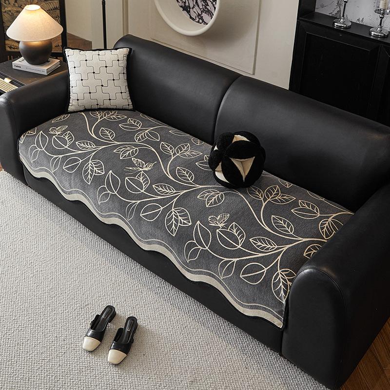 Retro Special-Shaped Sofa Cushion Is Universal In All Seasons  New Leather Sofa Seat Cushion Light Luxury High-End Sofa Cover Cloth Cover Towel