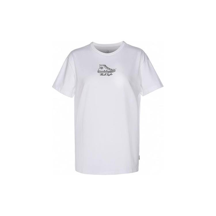 

Новые женские белые футболки Converse 10023216-A04 S