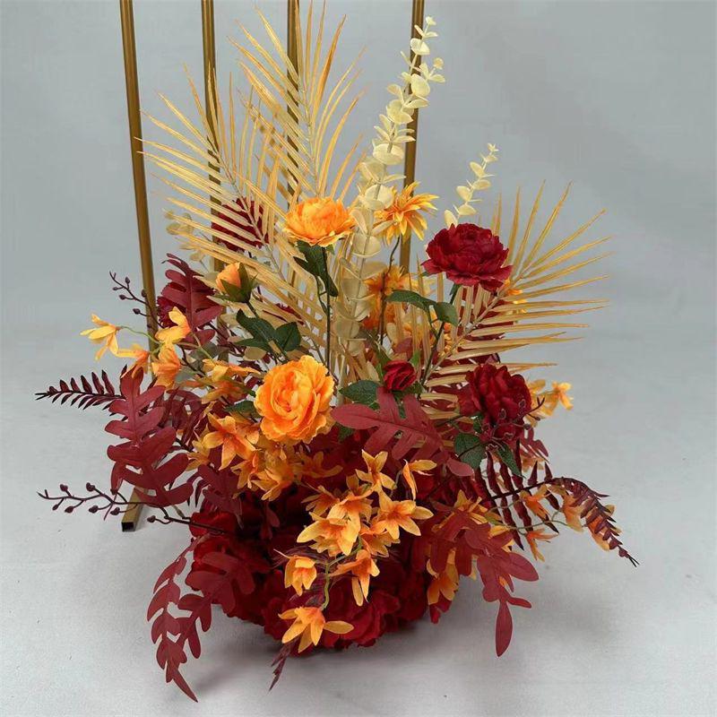 Wedding Floristry: Simulated Flower Scene Arrangement with Seven Optional Colors for T-Stage and Aisle Decoration