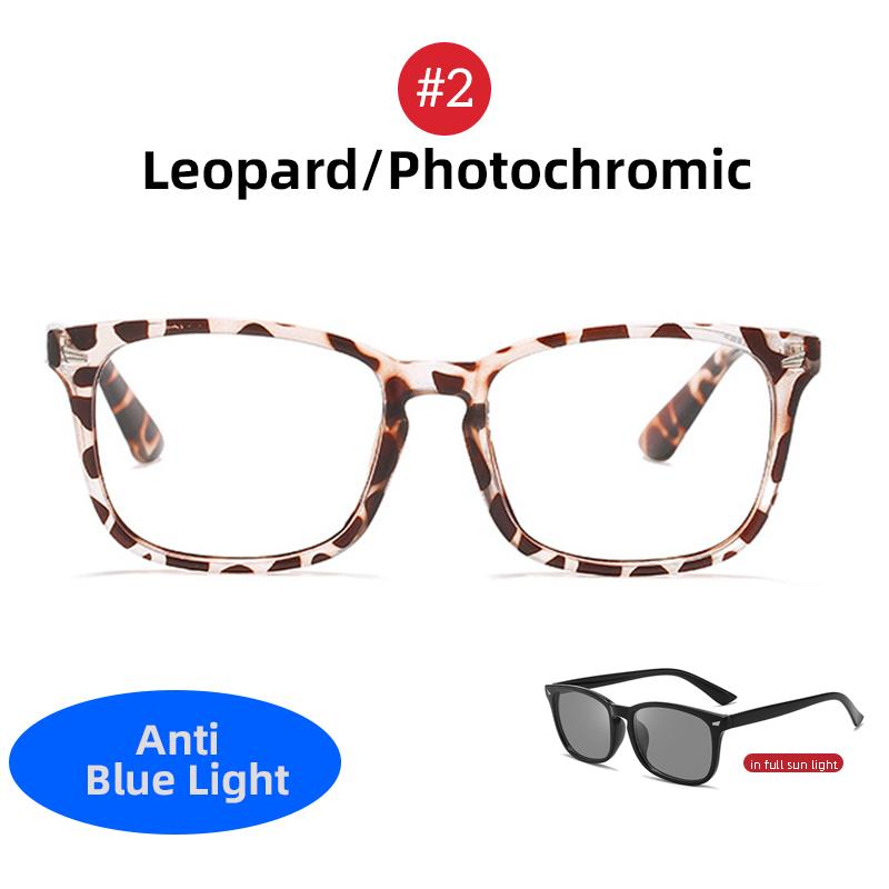 Klasyczne Fotochromowe Okulary Blokujące Niebieskie Światło Męskie Kwadratowe Zmieniające Kolor Anty Niebieskie Promienie Komputerowe Okulary Chameleon