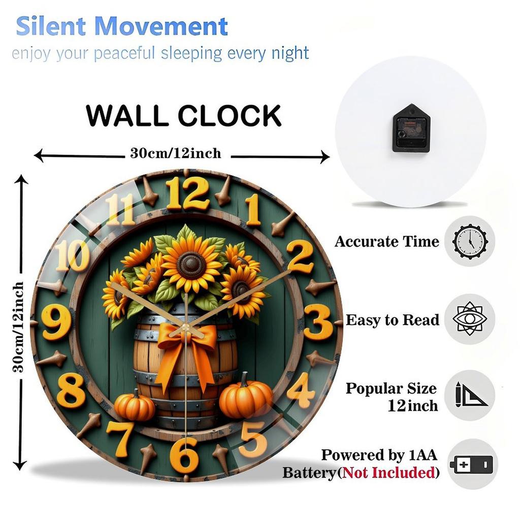 30x30cm Round Glass Wall Clock That Becomes an Organic Part of Your Living Space