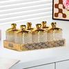 Kitchen Storage Jar Accessory with Lids Multifunctional Tray Transparent Gold Sturdy for Candy