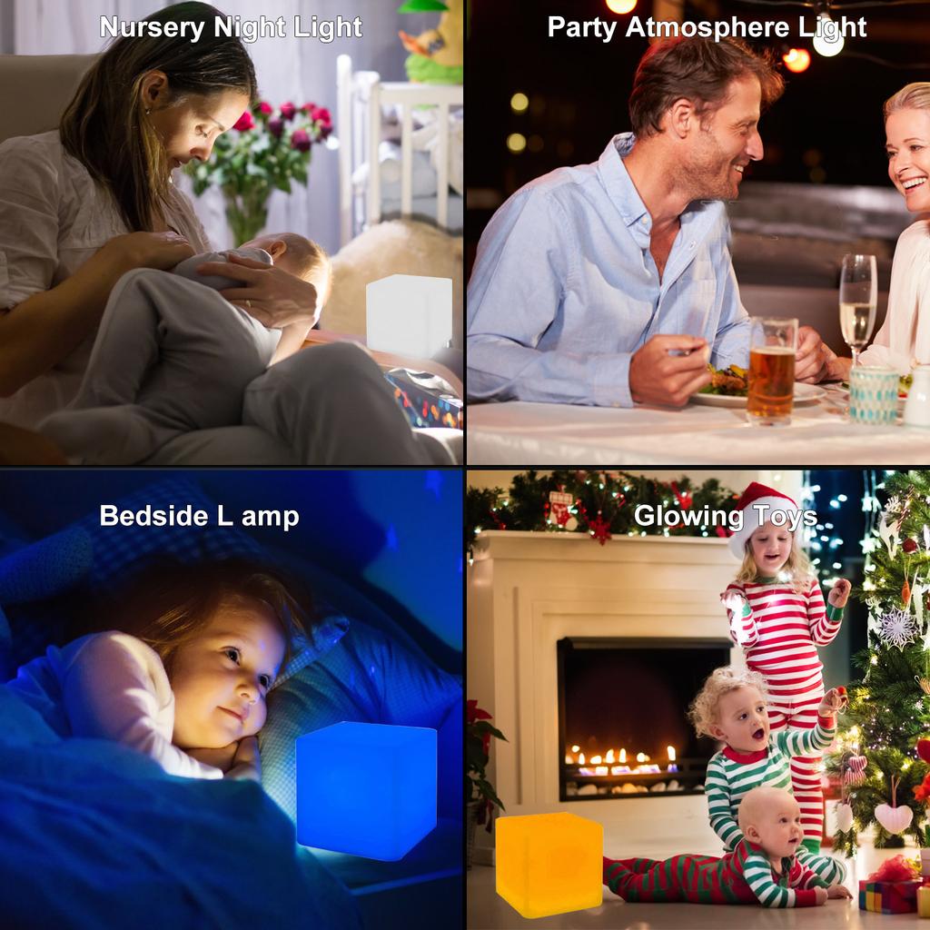 Würfellichter mit Fernbedienung, USB-Lade-Schreibtischlampe für Kinder, Spielzeug, Geschenk