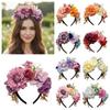 Tissu Doux Fleurs en Tissu Headband Fleuri Fleurs Artificielles Couronne de Fleurs Bandeau Floral Femme