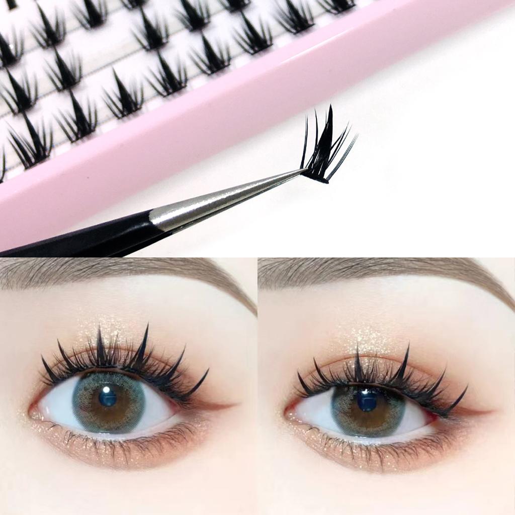Hot Hand Made 3d Fulffy Eyelash Extension Segmented Flase Lashes Dramatic Lash Bundles Soft Ribbon Strip Eyelashes Makeup Lashes