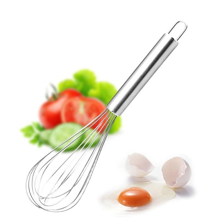 Hand-held Whisk Egg Whisk Stainless Steel Wire Cream Whisker Baking Tools Round Handle