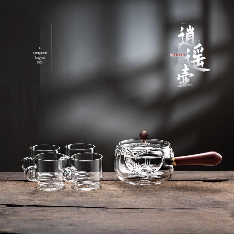 ZISIZ Glass Side Handle Teapot